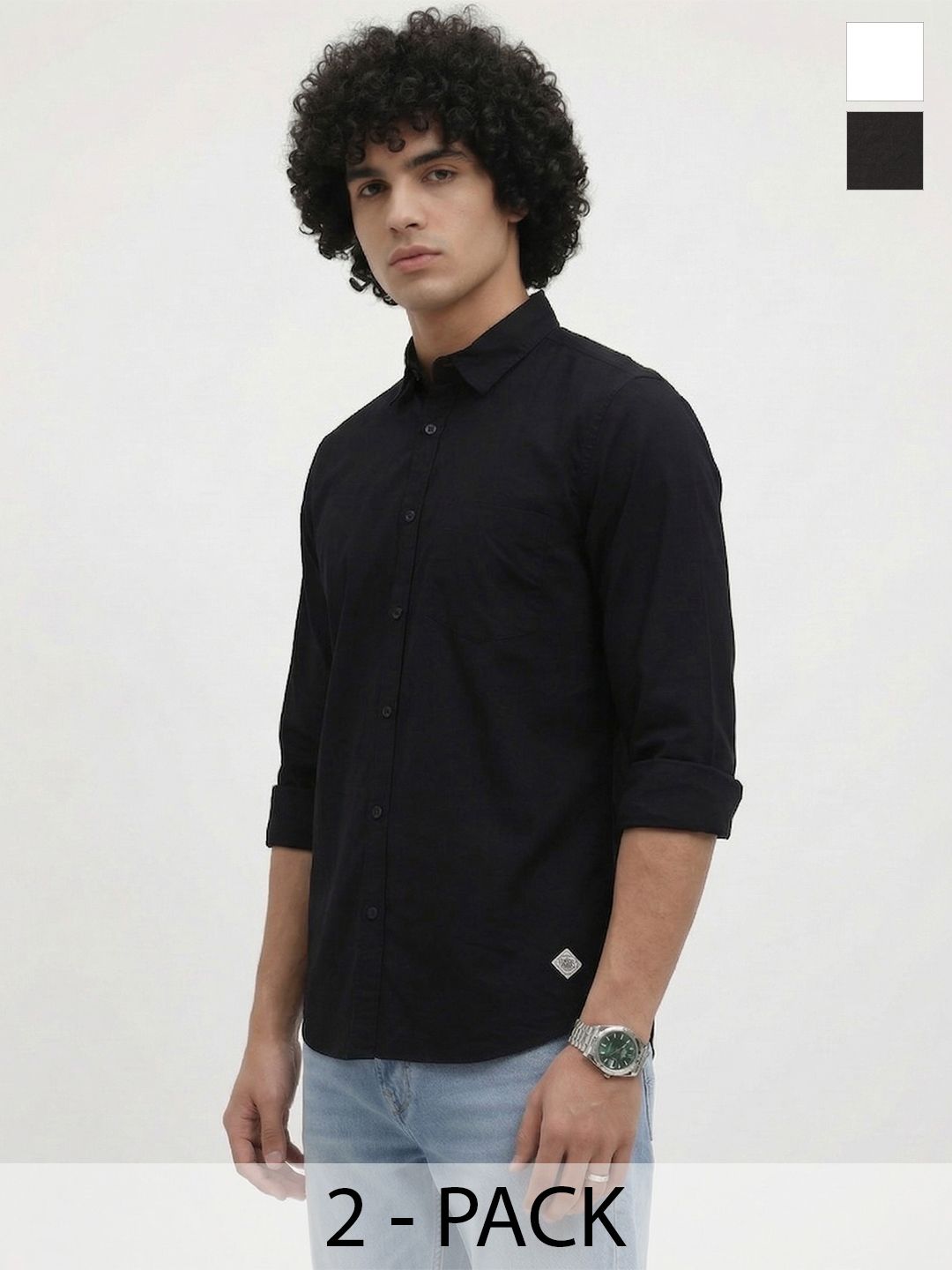 The Roadster Life Co. Spread Collar Pure Cotton Casual Shirt
