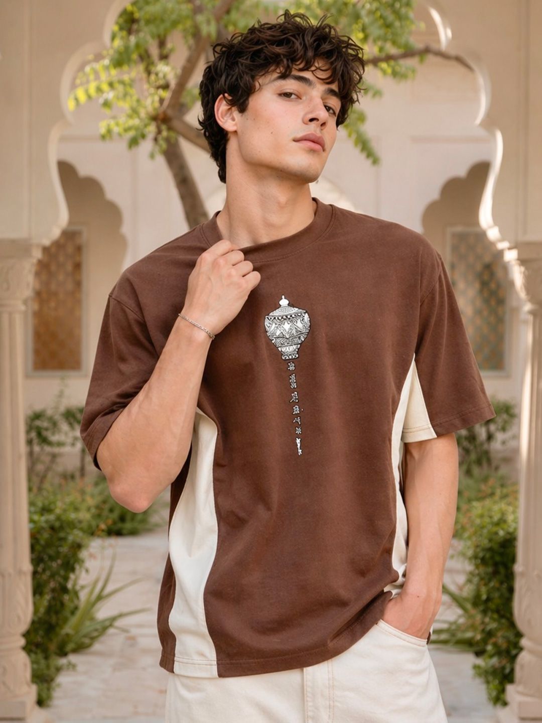 The Dry State Men Colourblocked T-shirt