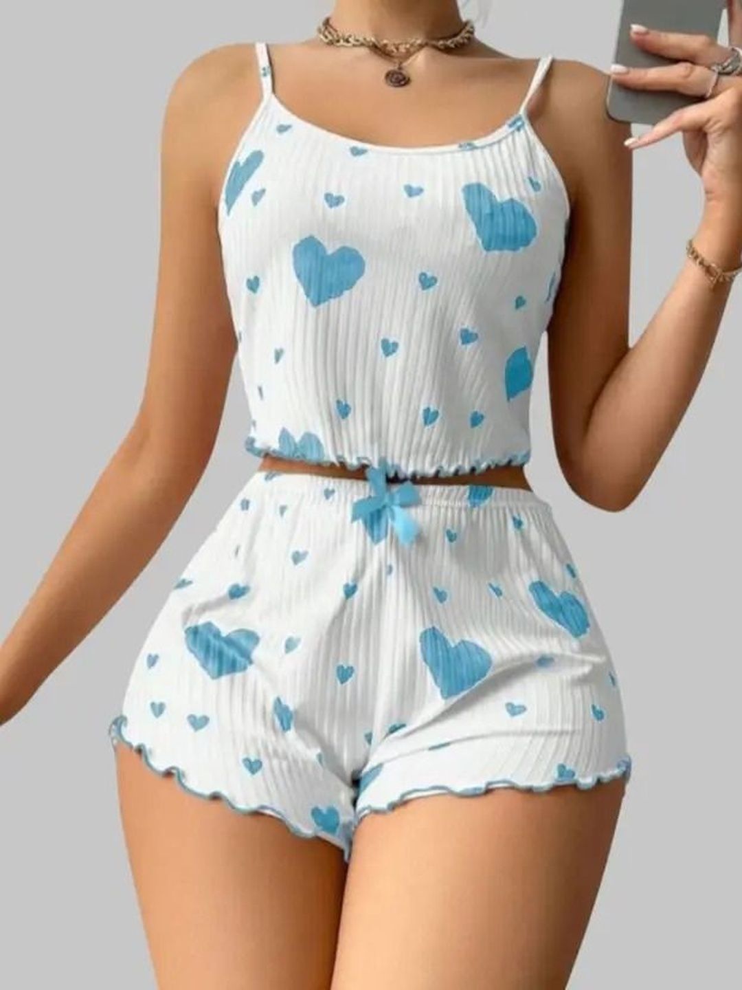 NEWBA NEWBA Printed Mid-Rise Lingerie Set