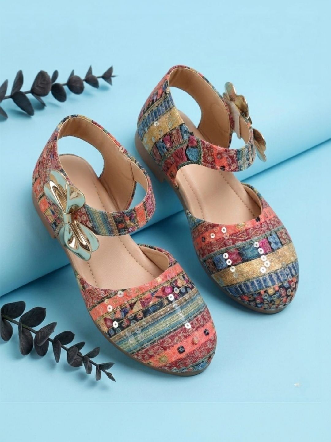 Dripteen Dripteen Girls Printed Mojaris Flats