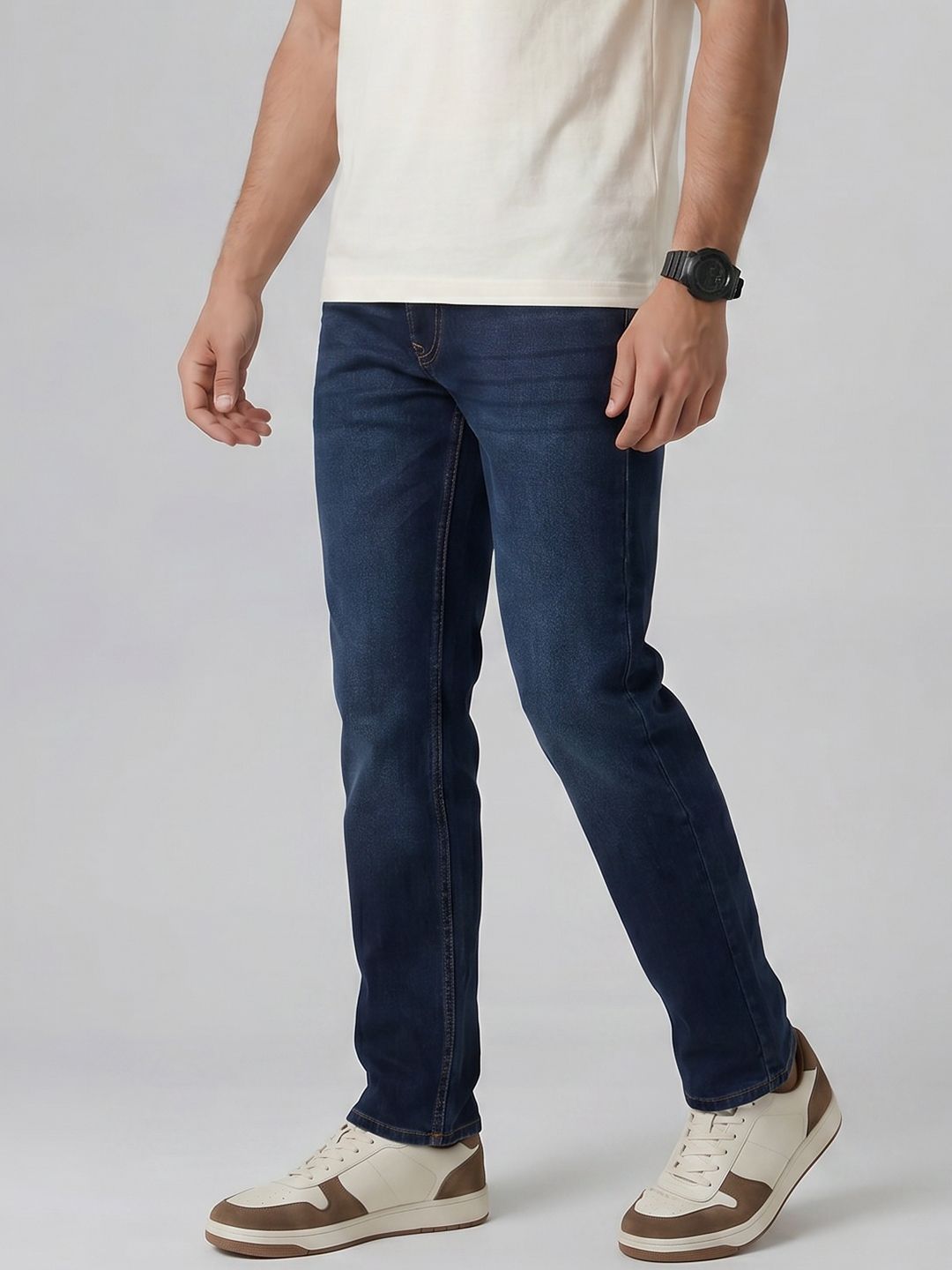 SPYKAR Spykar Men Ricardo Mid Rise Straight Fit Dark blue Jeans