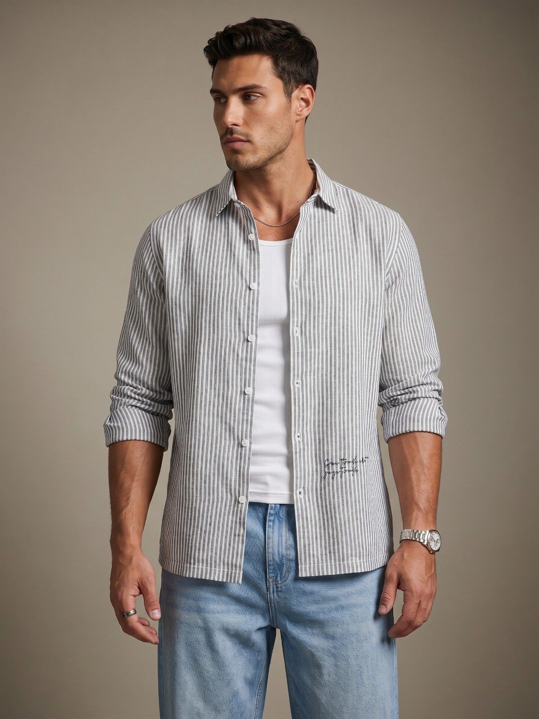 glitchez Striped Casual Shirt