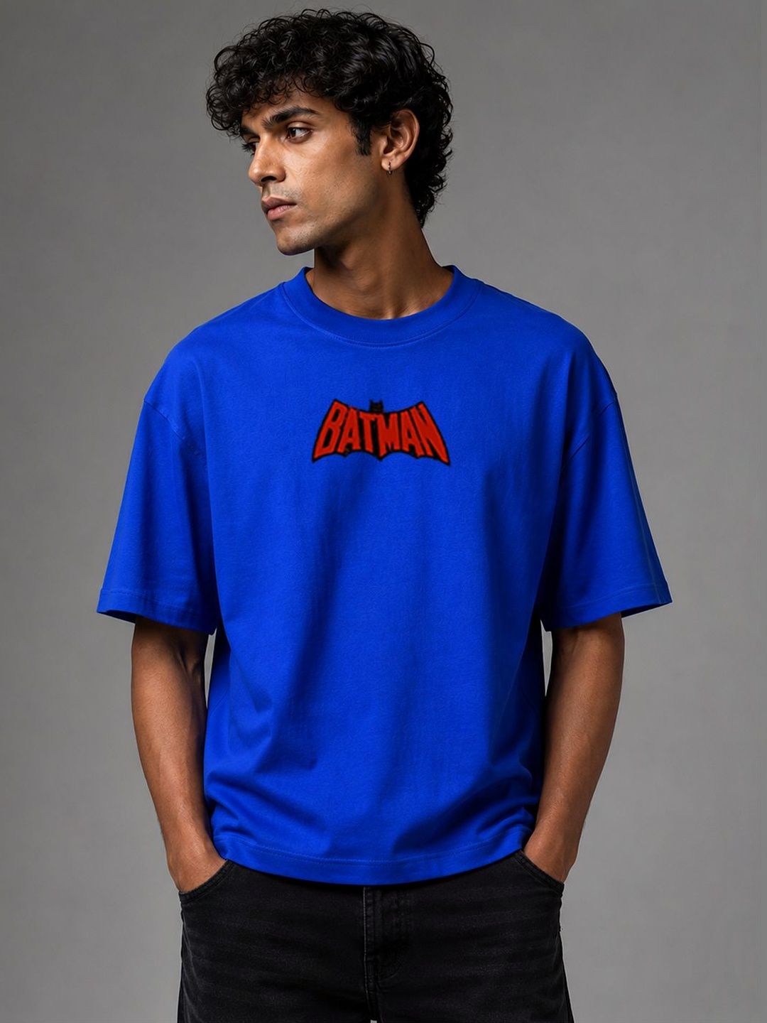 BEOVER Batman Graphic Printed Round Neck Oversized T-shirt