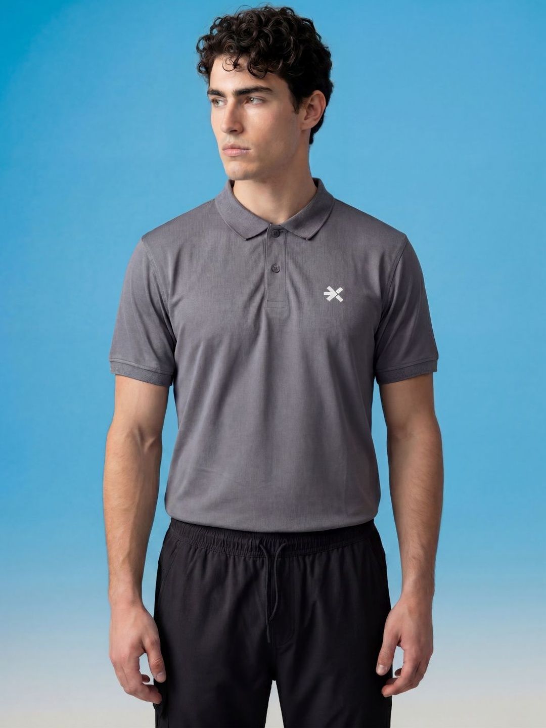 HRX by Hrithik Roshan Men Brand Logo Polo Collar Slim Fit T-shirt