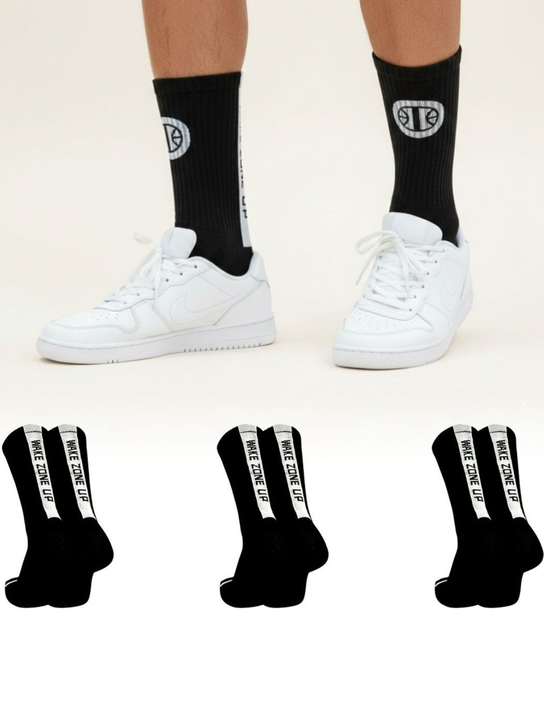 Sockscarving Men Pack of 3 Cotton Blend Patterned Calf Length Socks