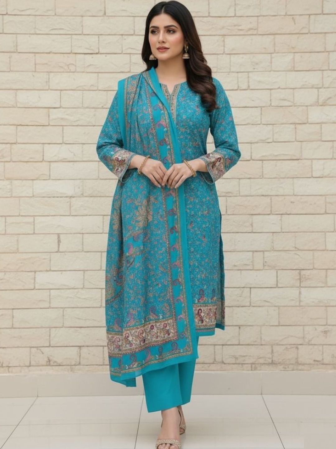KTI Printed Unstitched Dress Material