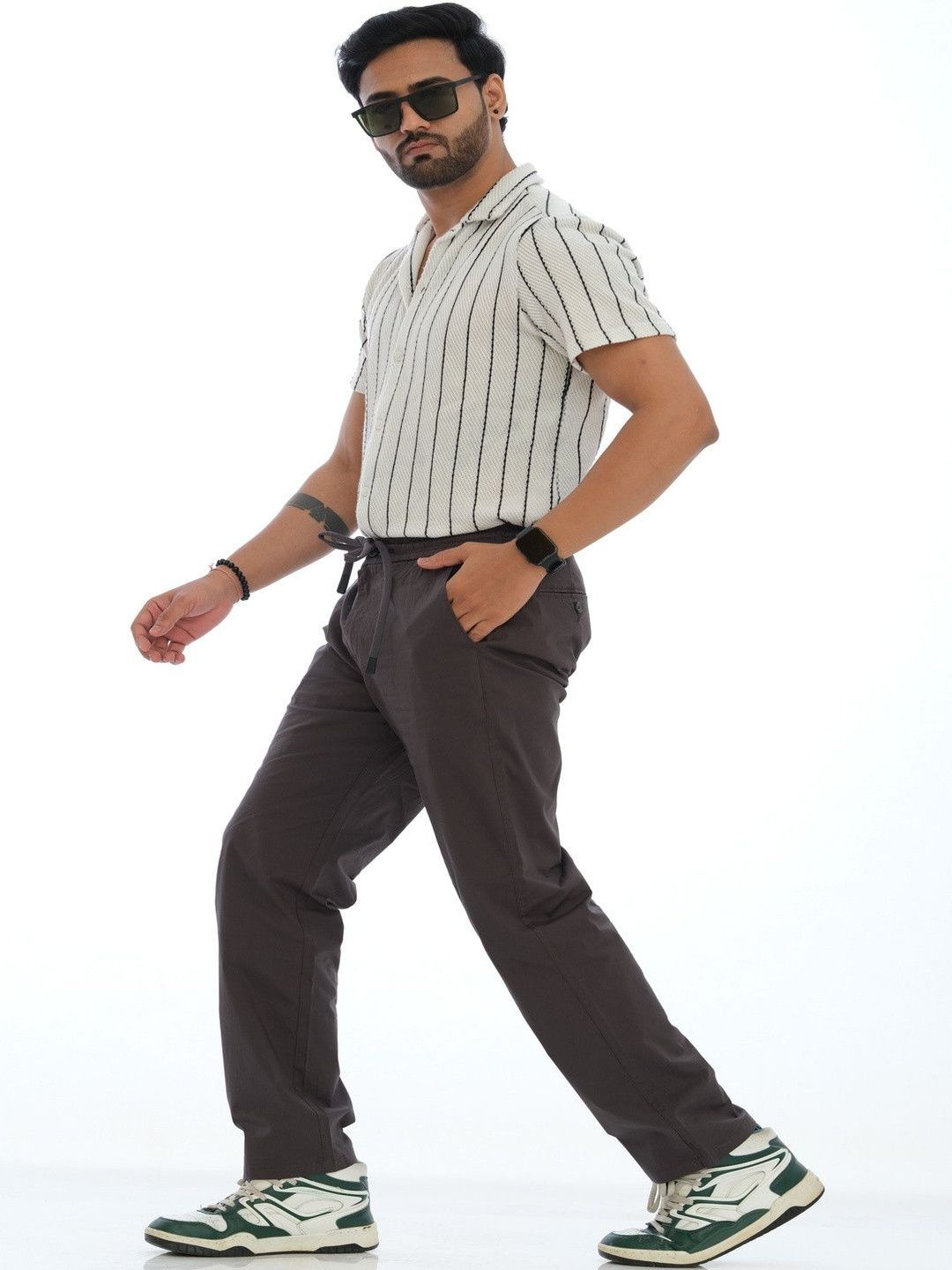 L&C Men Cotton Relaxed Fit Trousers