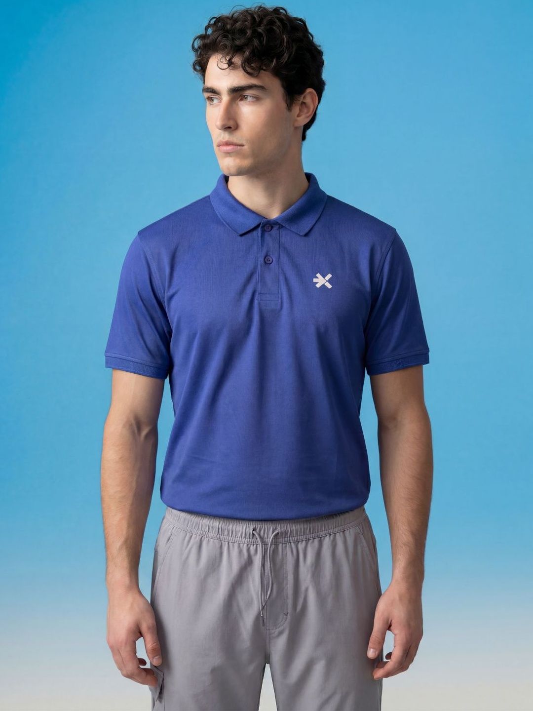 HRX by Hrithik Roshan Men Brand Logo Polo Collar Slim Fit T-shirt