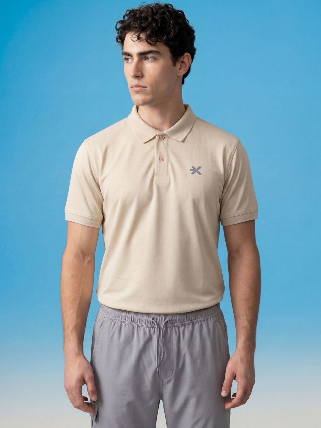 HRX by Hrithik Roshan Men Brand Logo Polo Collar Slim Fit T-shirt