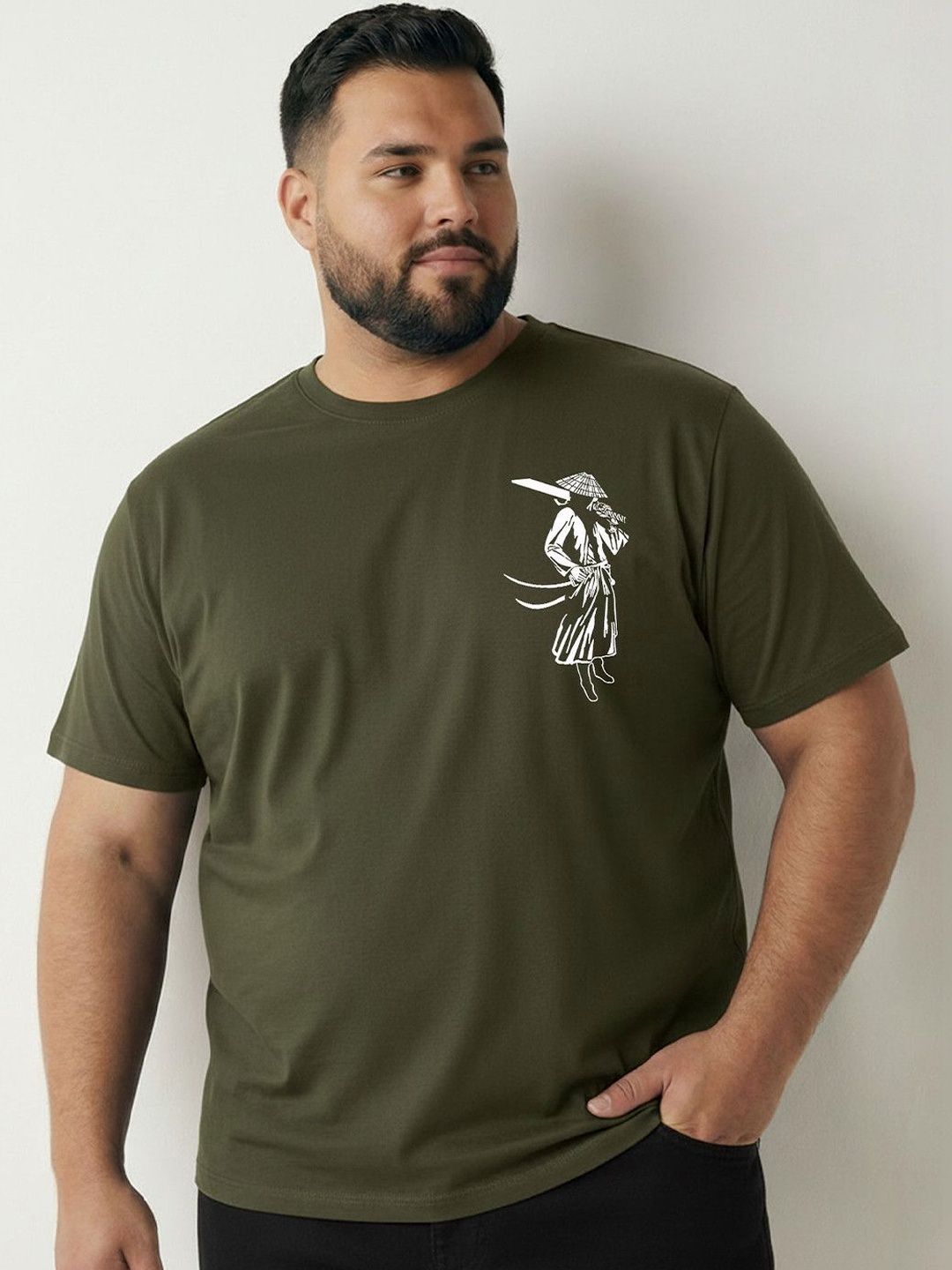Toodle Plus Men Plus Size Cotton Printed T-shirt