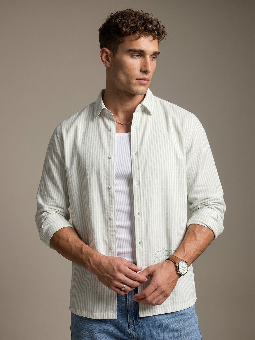 glitchez Striped Casual Shirt