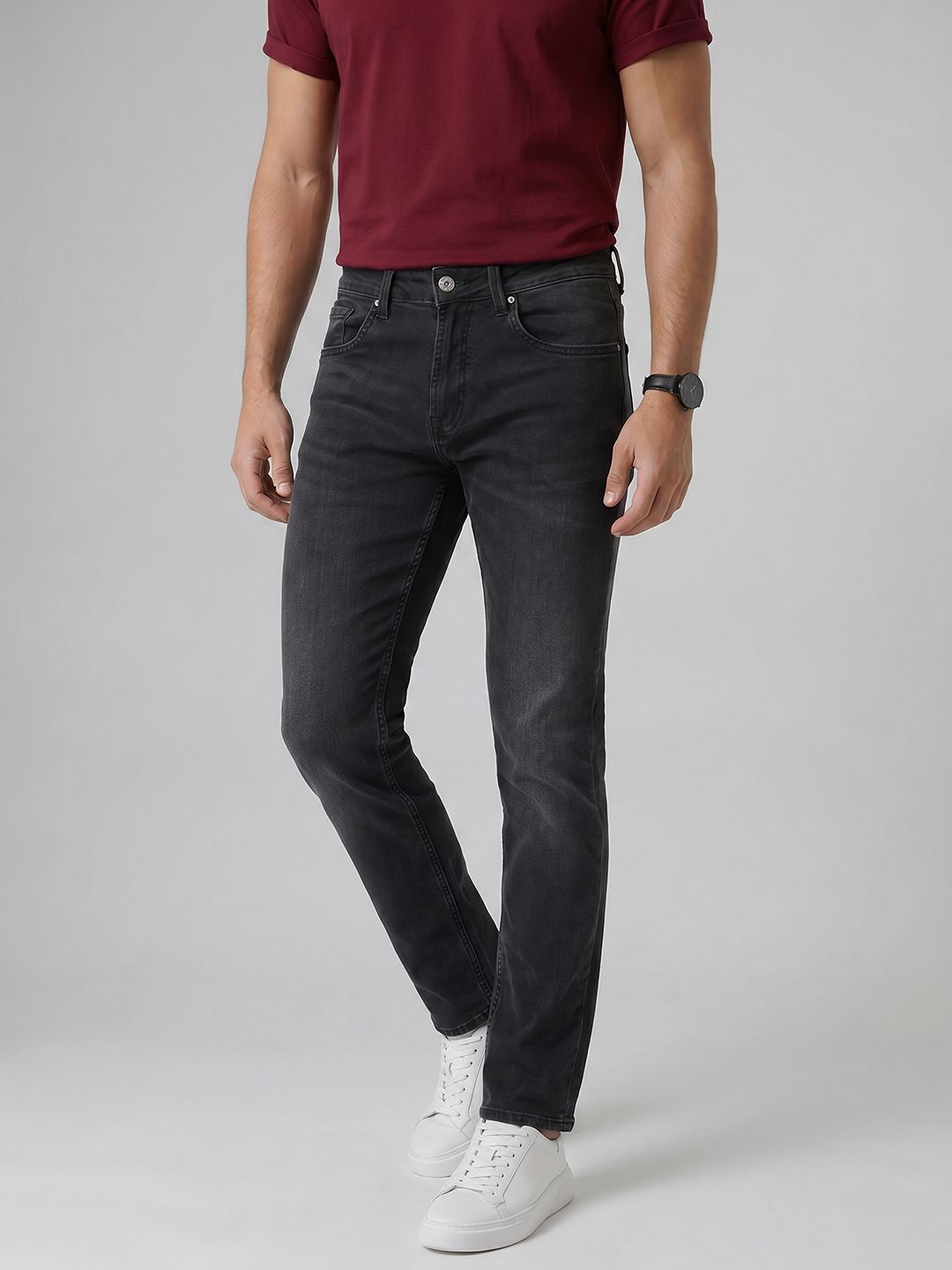 Spykar Men Rover Mid Rise Regular Fit black Jeans
