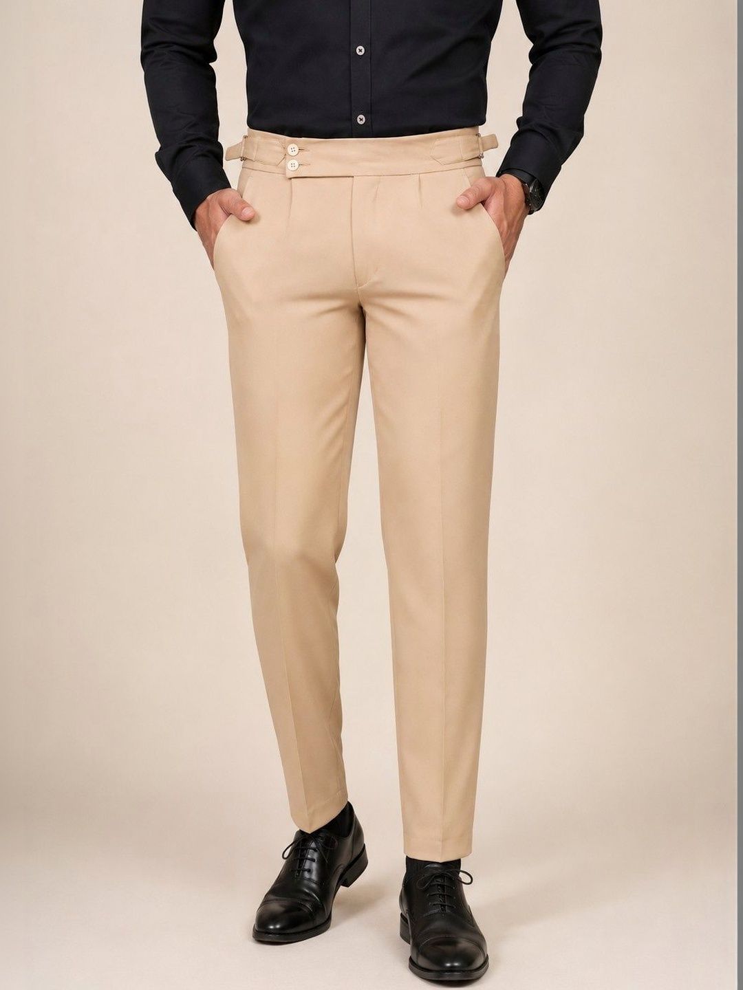 el cielo Men Tailored Wrinkle Free Pleated Gurkha Pant