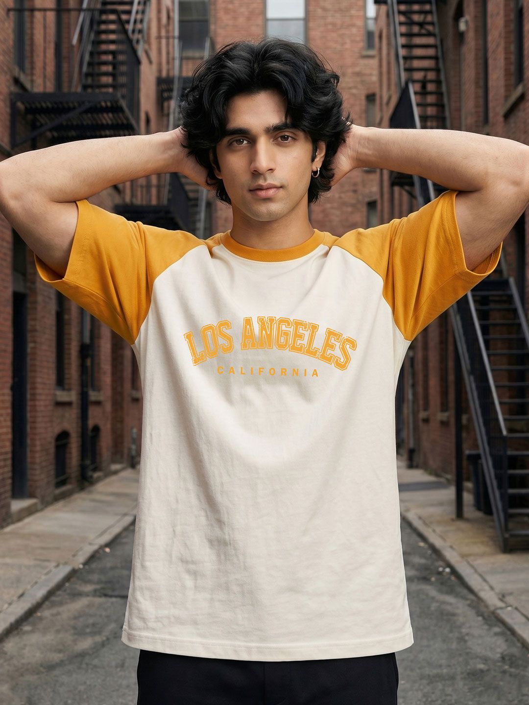 TOM MILTON Men White Round Neck Reclon Half Sleeve Oversize Tshirt