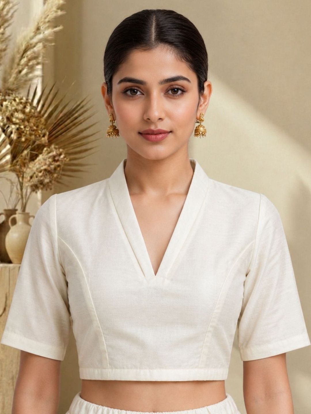 Thevasa Solid Saree Blouse