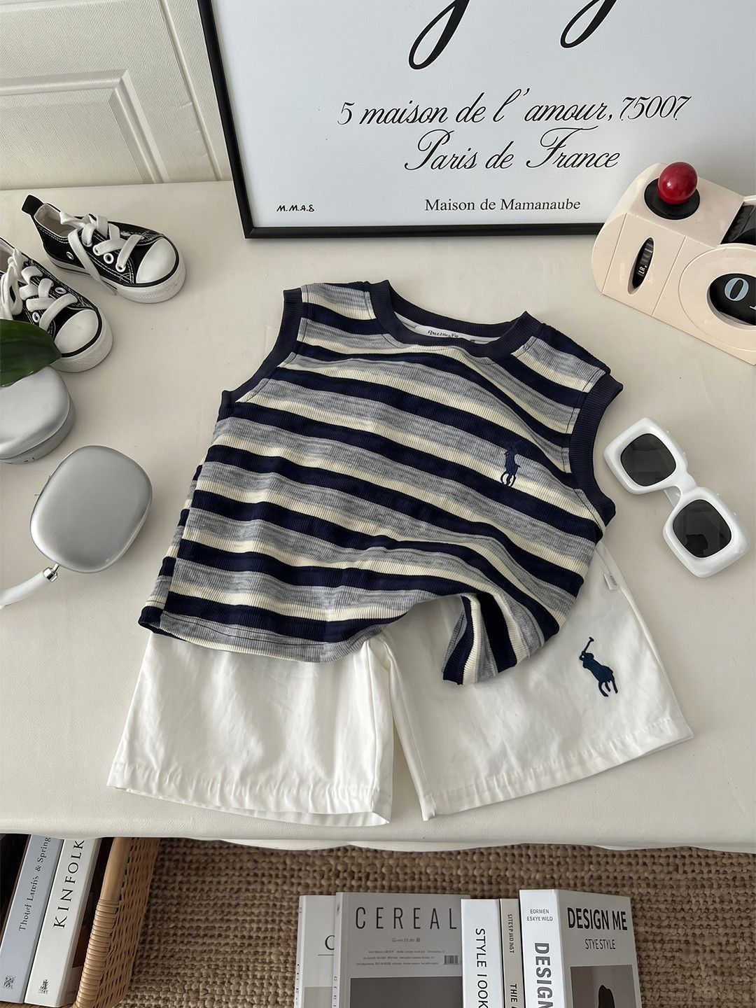 YK Boys Striped Pure Cotton T-shirt with Shorts