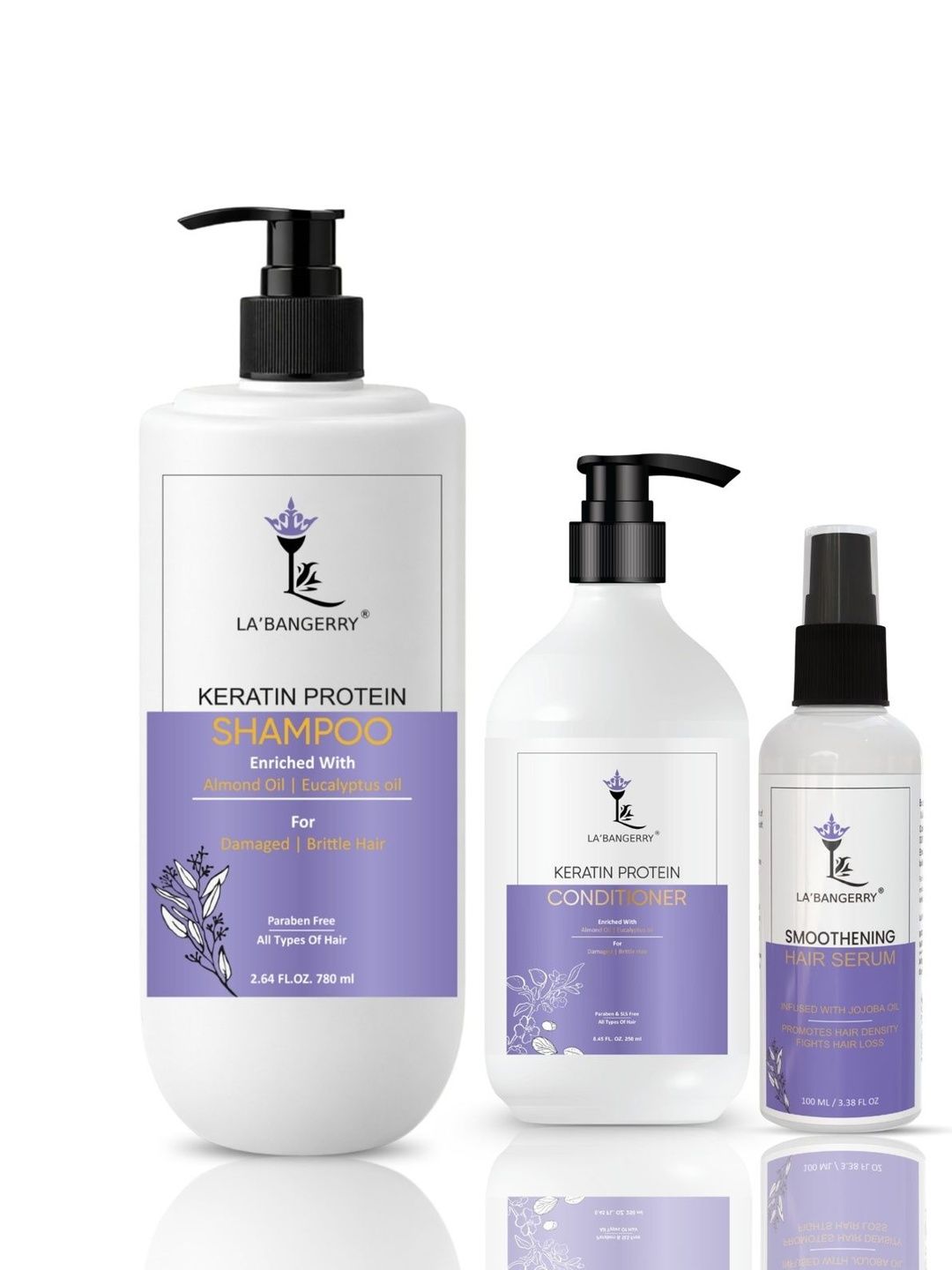 La'bangerry Set Of 3 Shampoo - 780 ml & Conditioner - 250 ml With Hair Serum - 100 ml deal from myntra La'bangerry Set Of 3 Shampoo - 780 ml & Conditioner - 250 ml With Hair Serum - 100 ml deal from myntra