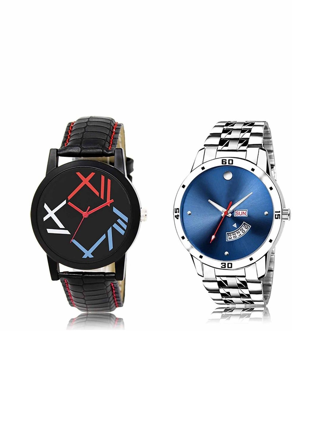 SHRINATHJI GROUPS SHRINATHJI GROUPS Men Patterned Dial & Leather Straps Analogue Watch LR12-LR105