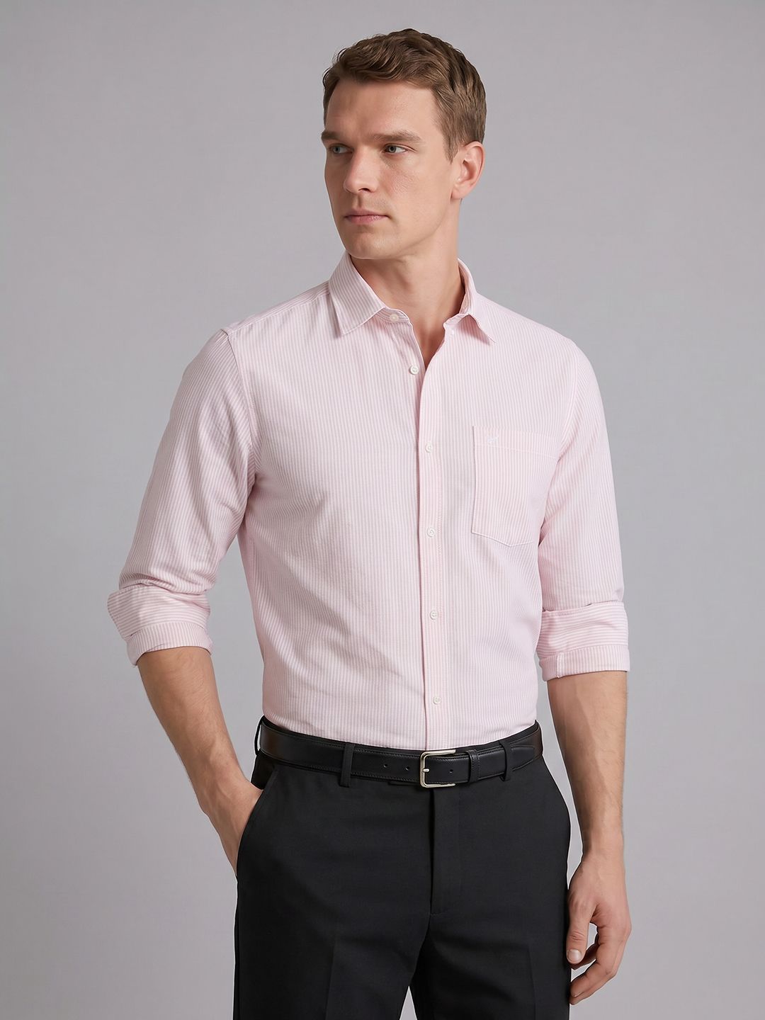 Blackberrys Striped Pure Cotton Formal Shirt
