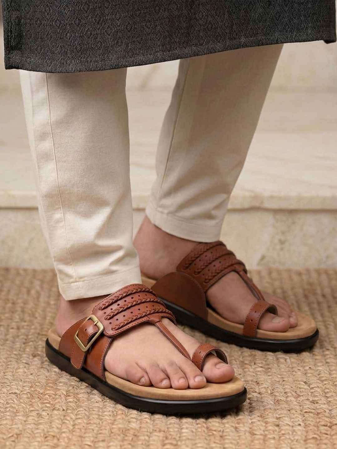 Men Puneri Arch Comfort Sandal FRIDO Men Leather Comfort Sandals