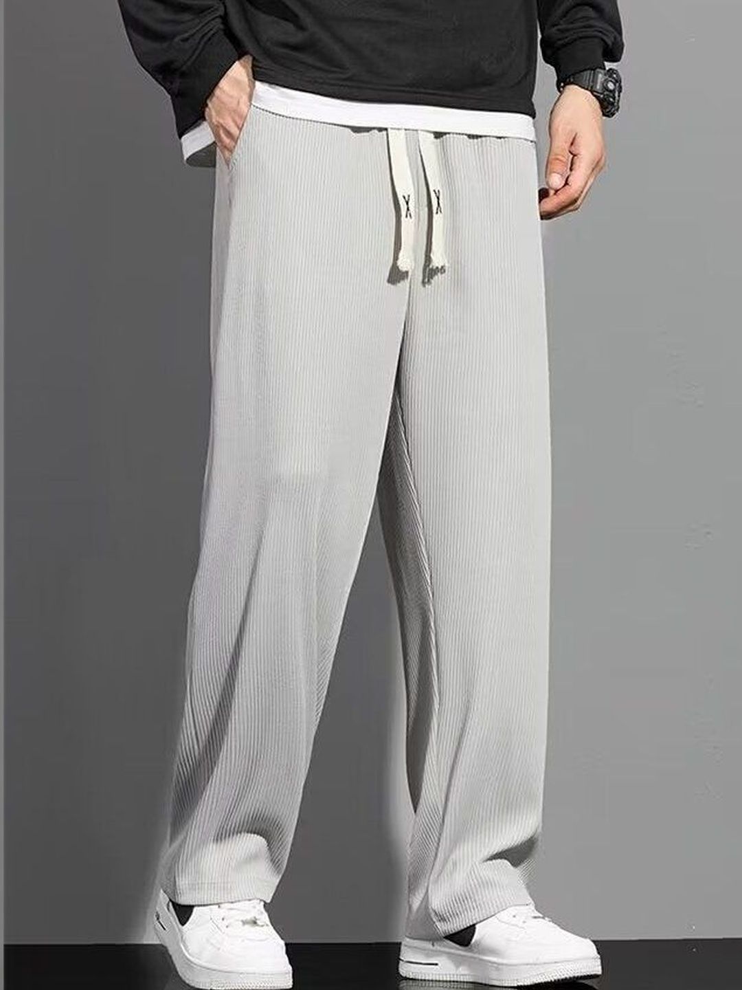 HERE&NOW Men Textured Trousers