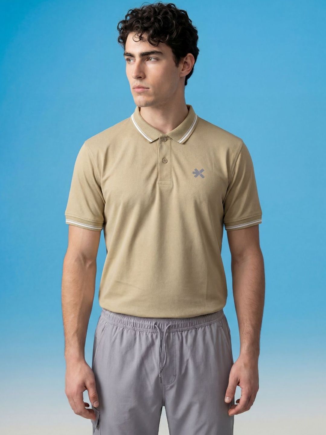 HRX by Hrithik Roshan Men Brand Logo Polo Collar Slim Fit T-shirt