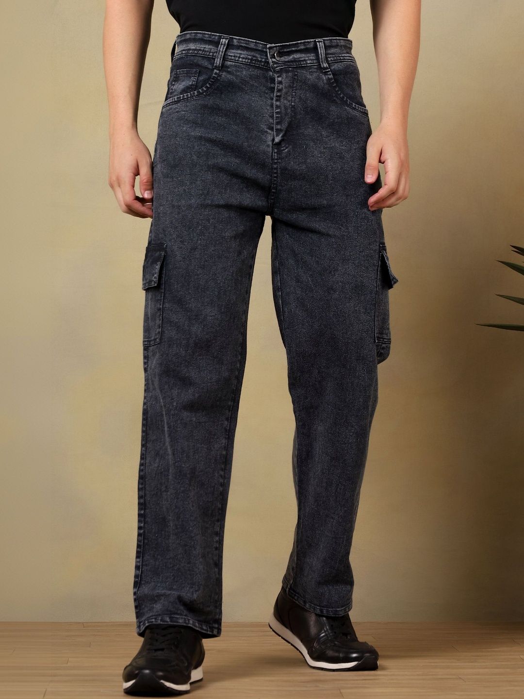 COMFITS Men Classic Straight Fit Mid-Rise Light Fade Stretchable Jeans