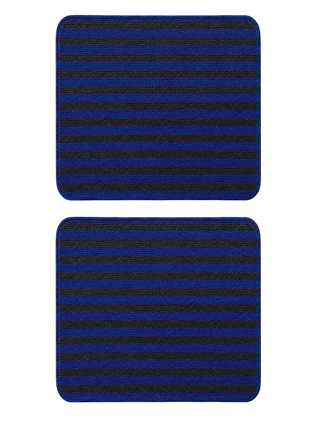 Status Status Blue & Black Striped Anti-Slip 2-Pcs Doormats