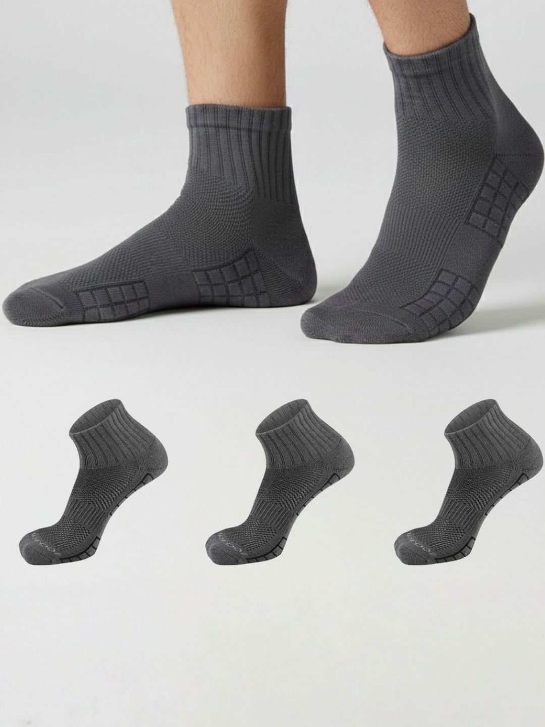 Sockscarving Men Pack of 3 Cotton Blend Patterned Ankle Length Socks