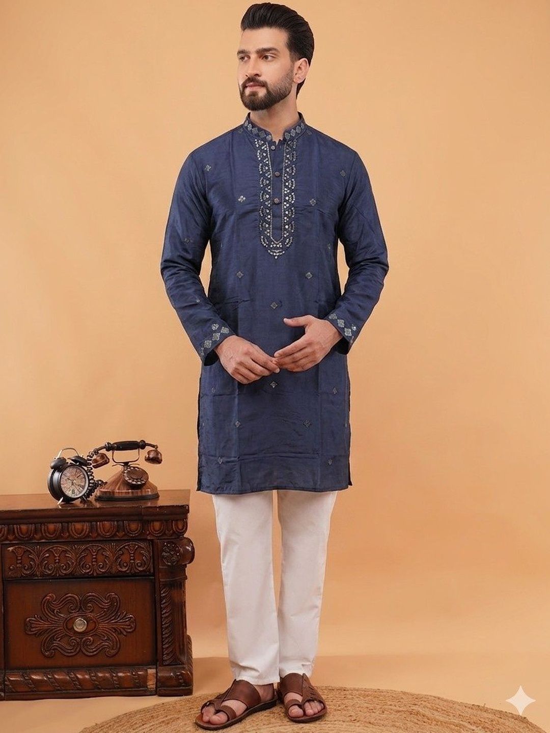 Anouk Men Ethnic Motifs Embellished Sequinned Kurta