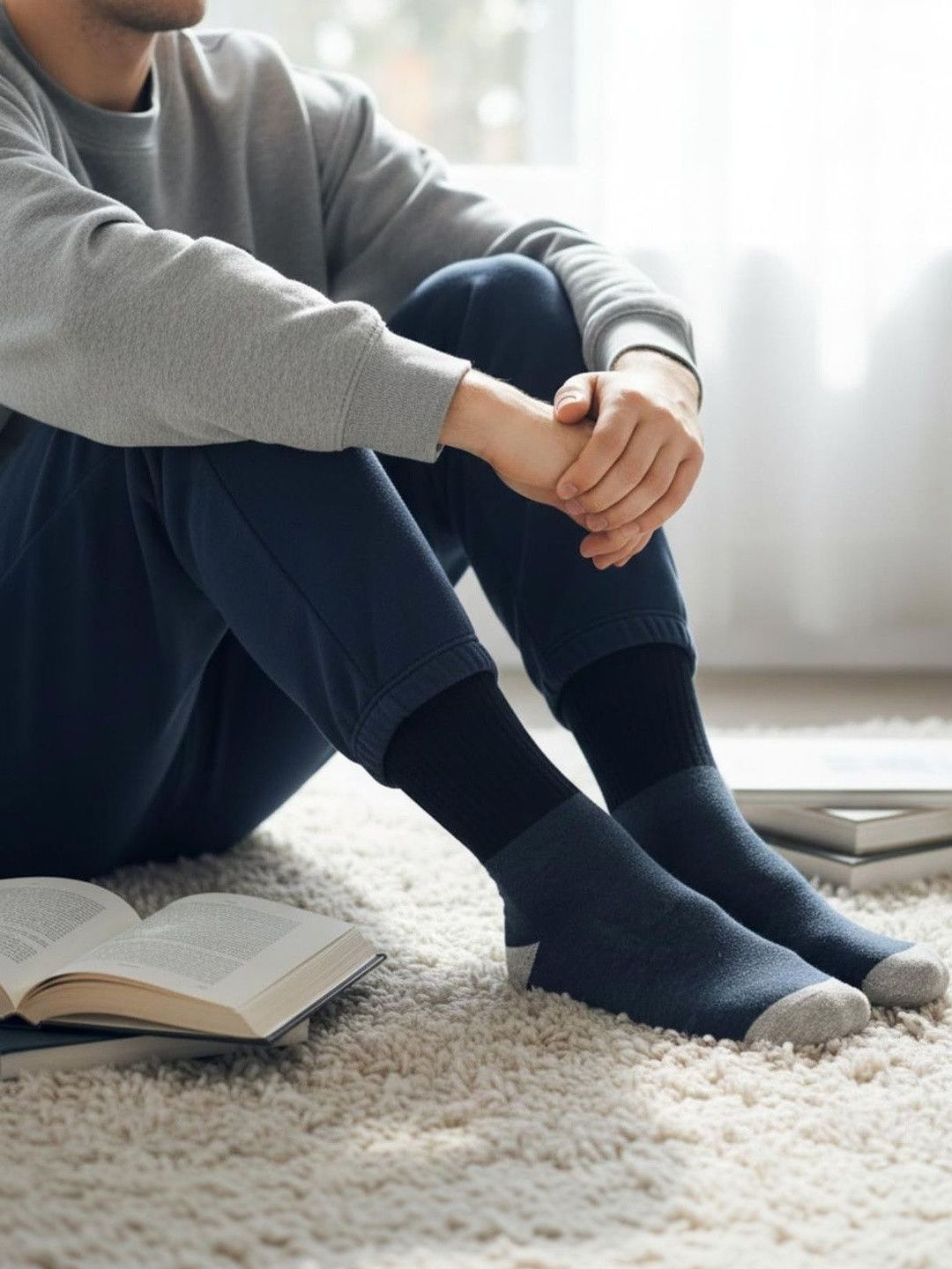 Sockscarving Men Pack of 5 Cotton Blend Colourblocked Calf Length Socks