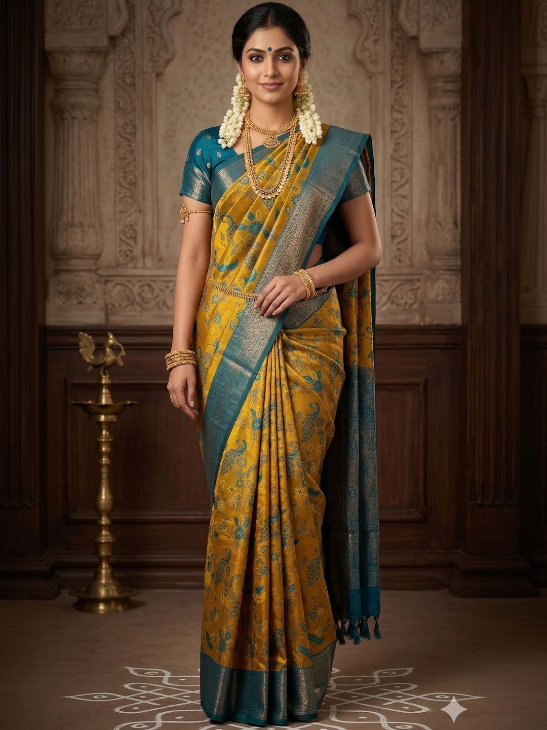 Moda Rapido Ethnic Motifs Zari Handloom Kanjeevaram Saree