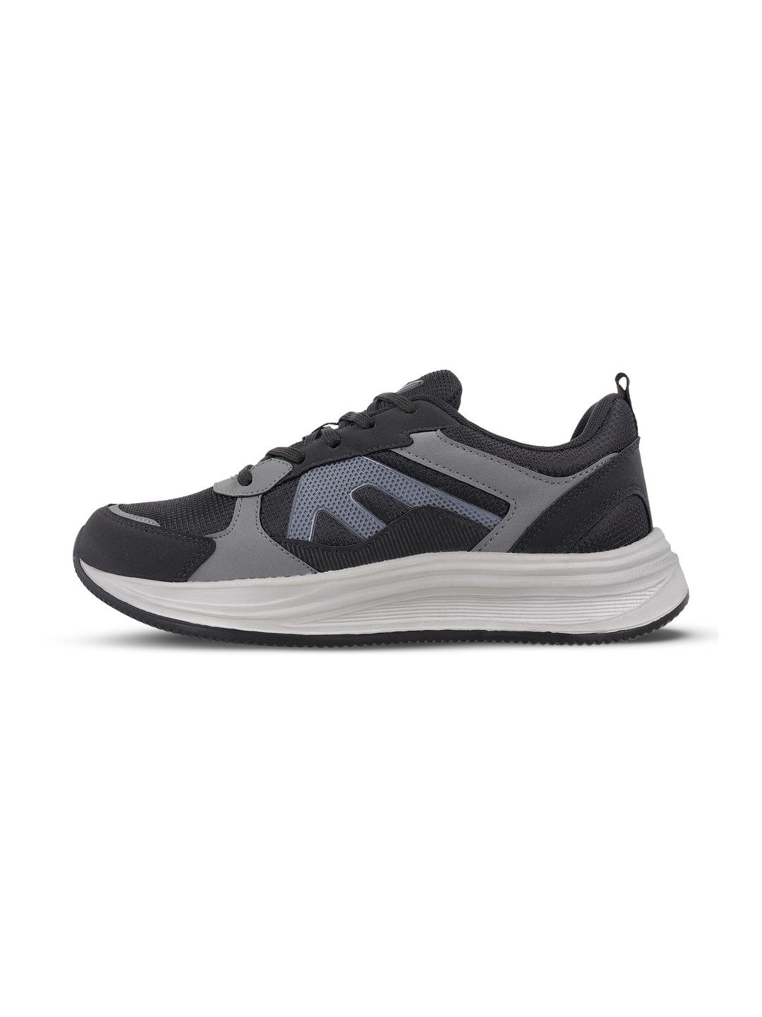 Walkaroo Men Lace up Cushioned Walking shoes - ONG97009 Black