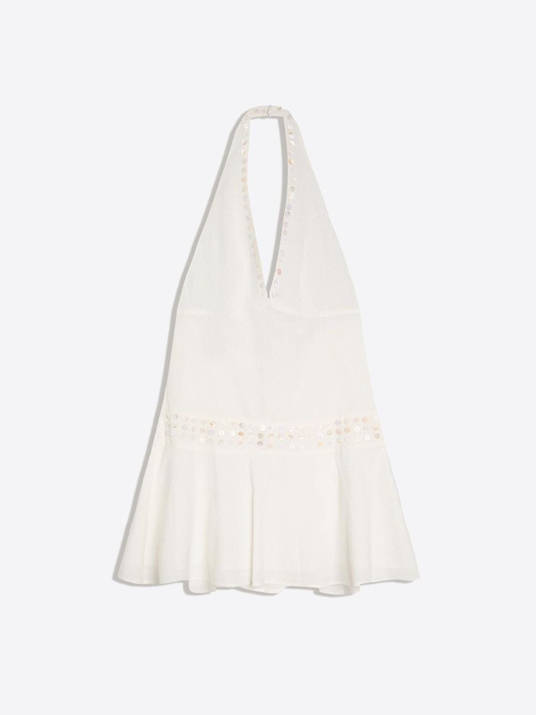 Halter Neck Fit & Flare Cotton Mini Dress