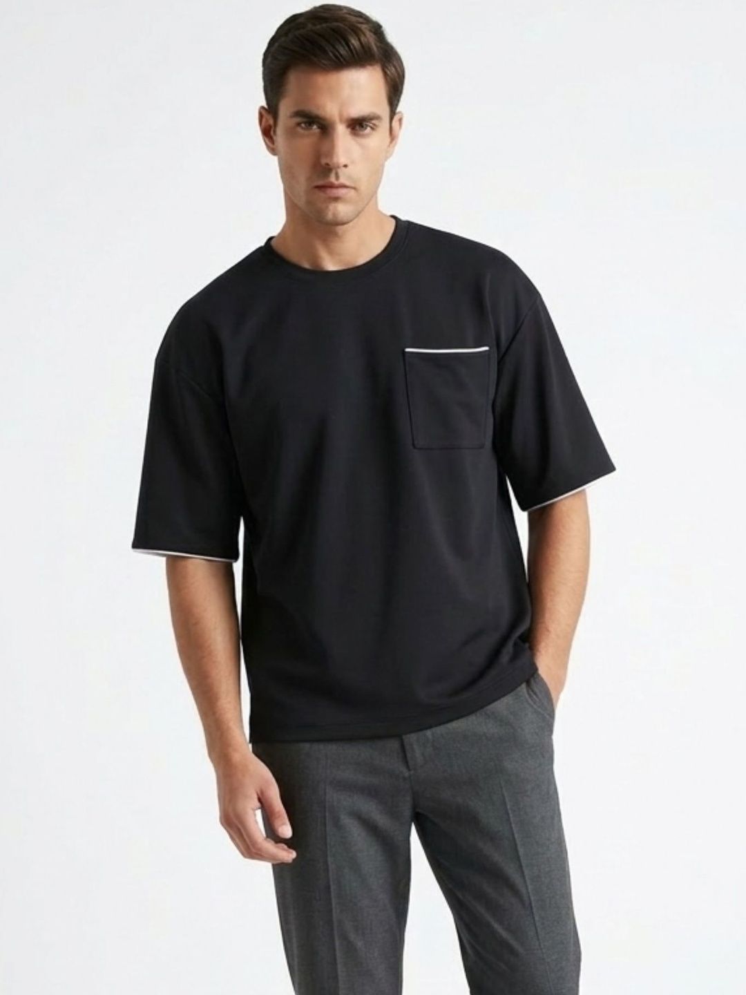 BEAR THREAD Round Neck Cotton T-shirt