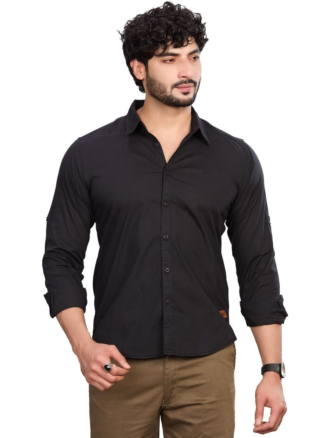 The Roadster Lifestyle Co Pure Cotton Spread Collar Shirts