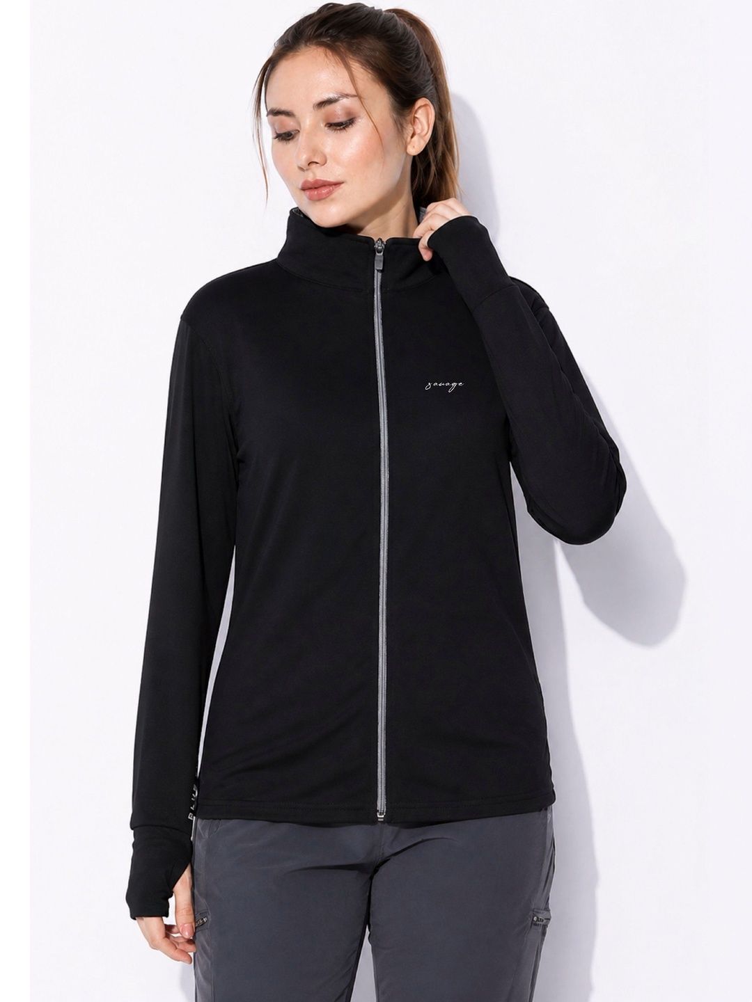Be Savage Women Lightweight Antimicrobial Outdoor Sporty UPF 50+ Sunscreen Jacket