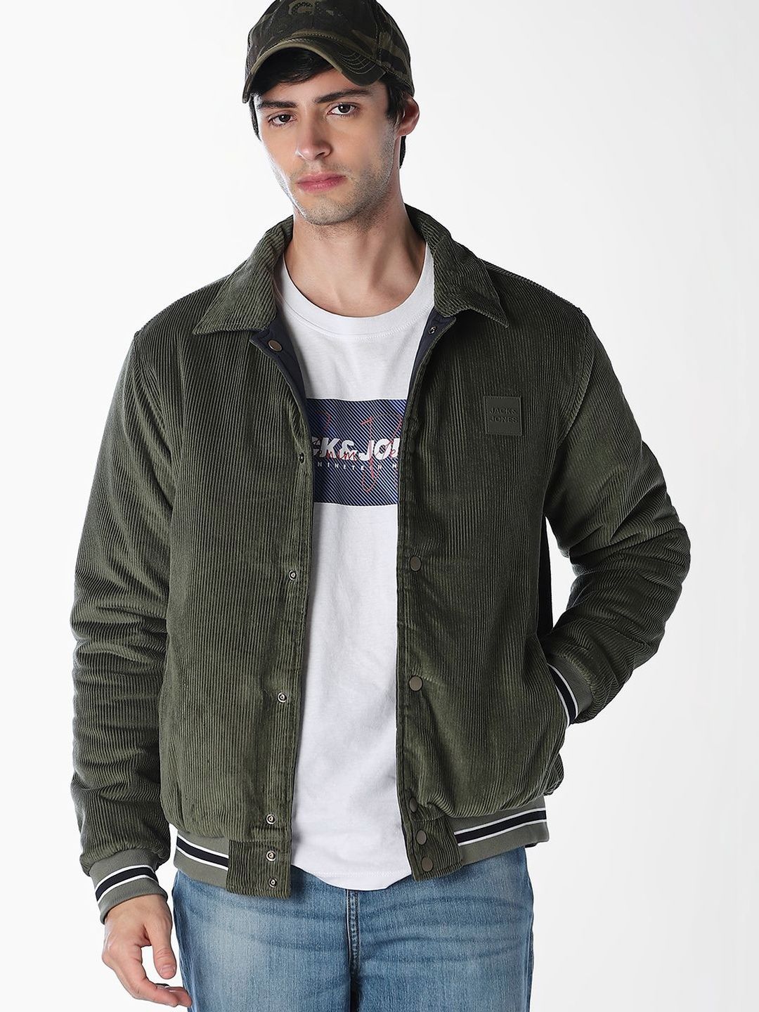Jack & Jones Men Reversible Bomber Jacket
