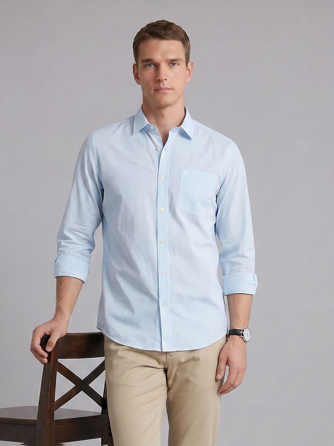 Blackberrys Geometric Printed Pure Cotton Casual Shirt