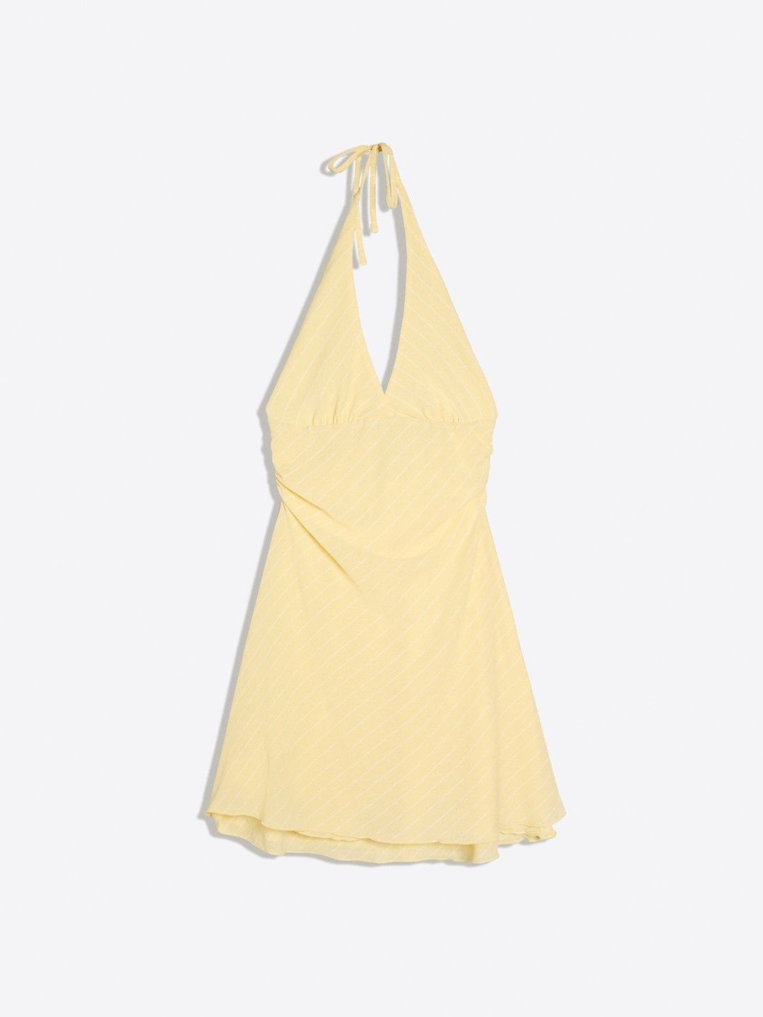 Striped Halter Neck A-Line Mini Dress