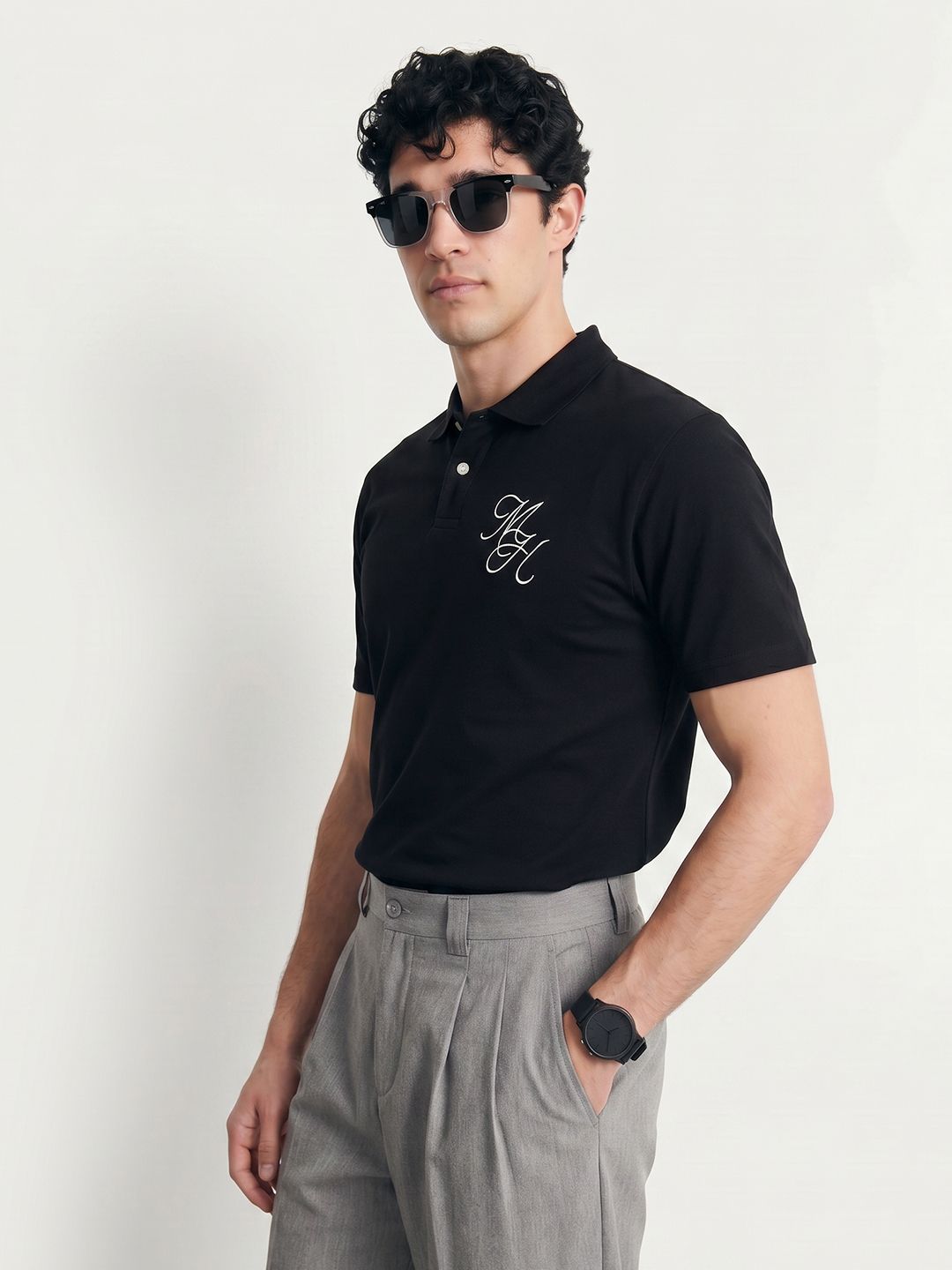 Mast & Harbour Polo Collar Pure Cotton T-shirt