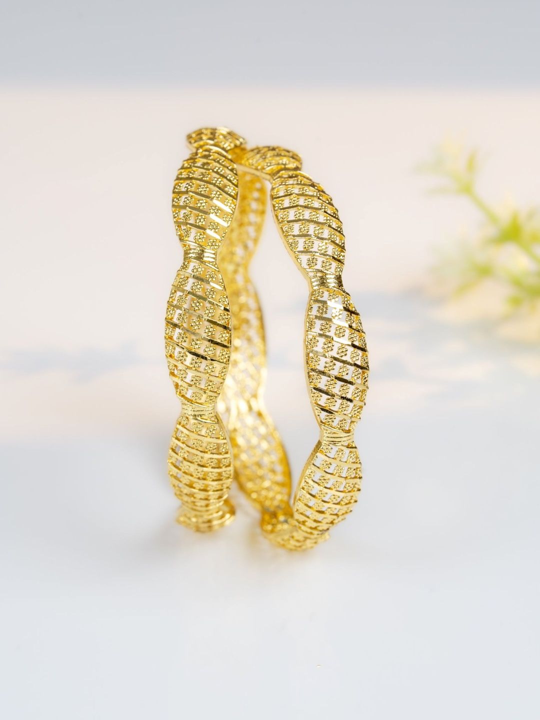 Zeraki Jewels Set of 2 Gold-Plated Bangles