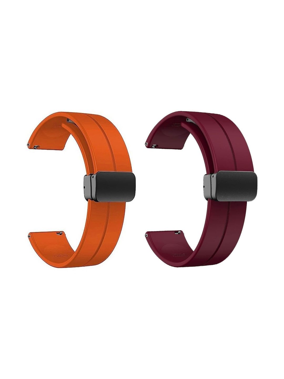 BLACK LOVIES BLACK LOVIES Set of 2 Silicon Buckle Watch Straps