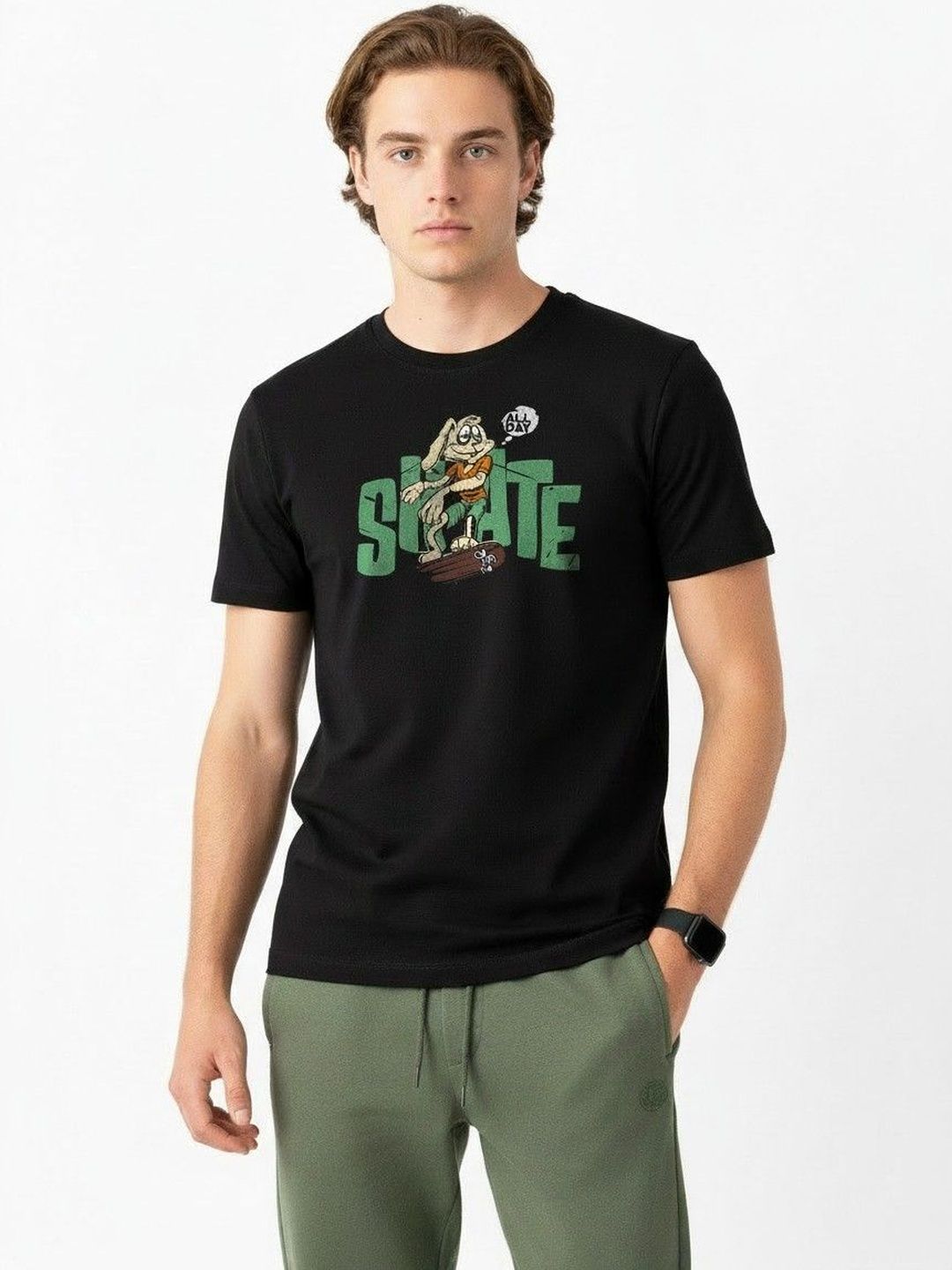Organic Chics Men Printed Anti Odour T-shirt