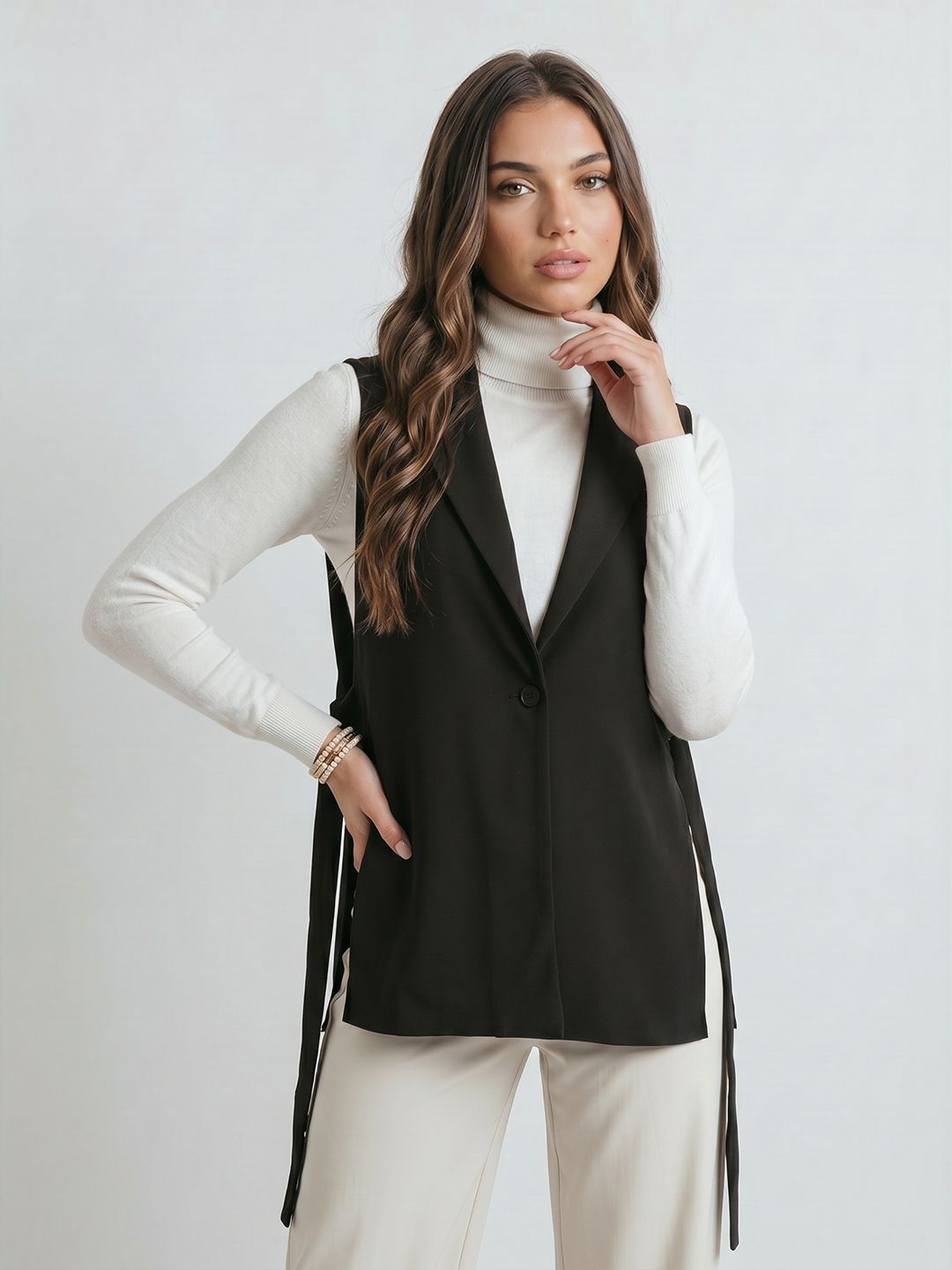 Phosphorus Notched Lapel Collar Single Breasted Semiformal Blazer