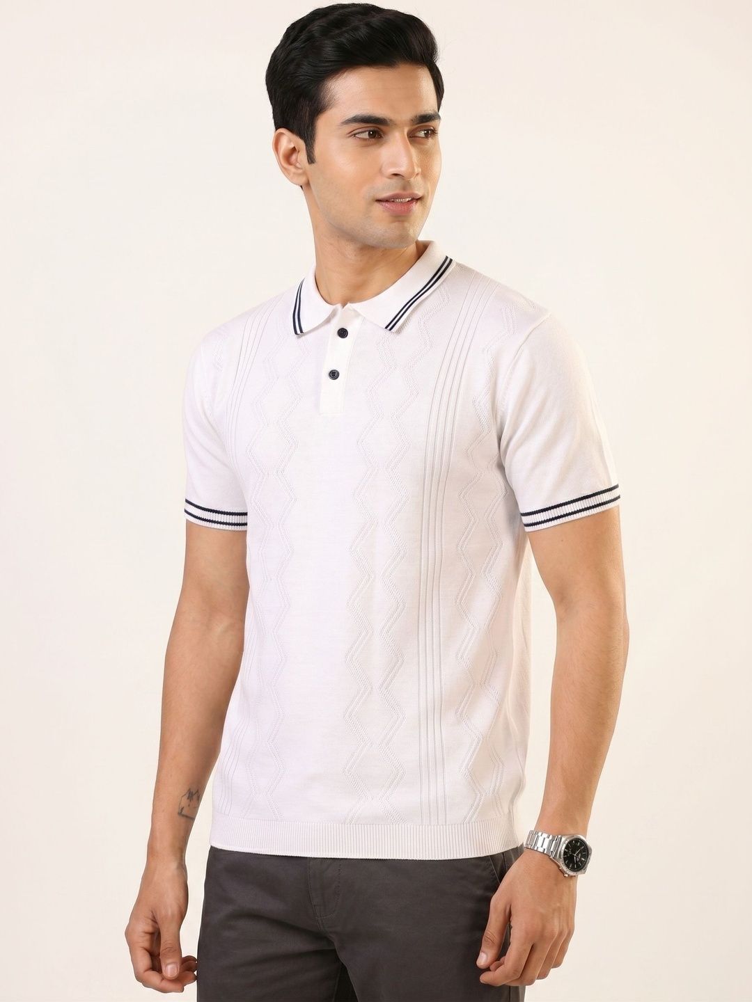 The Roadster Lifestyle Co Self Design Polo Collar Tshirts