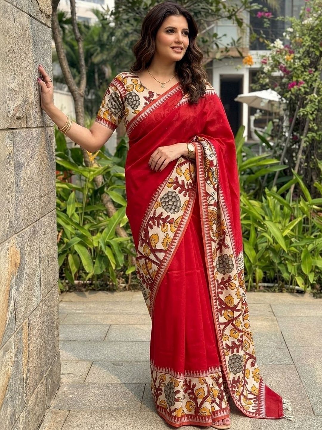 Kalista Kalamkari Zari Handloom Saree