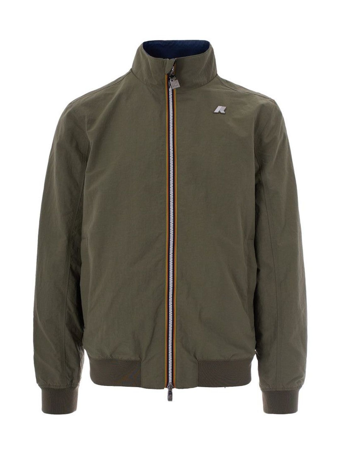 K-Way Green Solid Band Collar Jacket