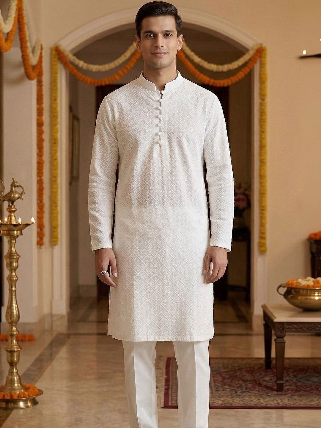 Terra Desi Men Thread Work Kurta