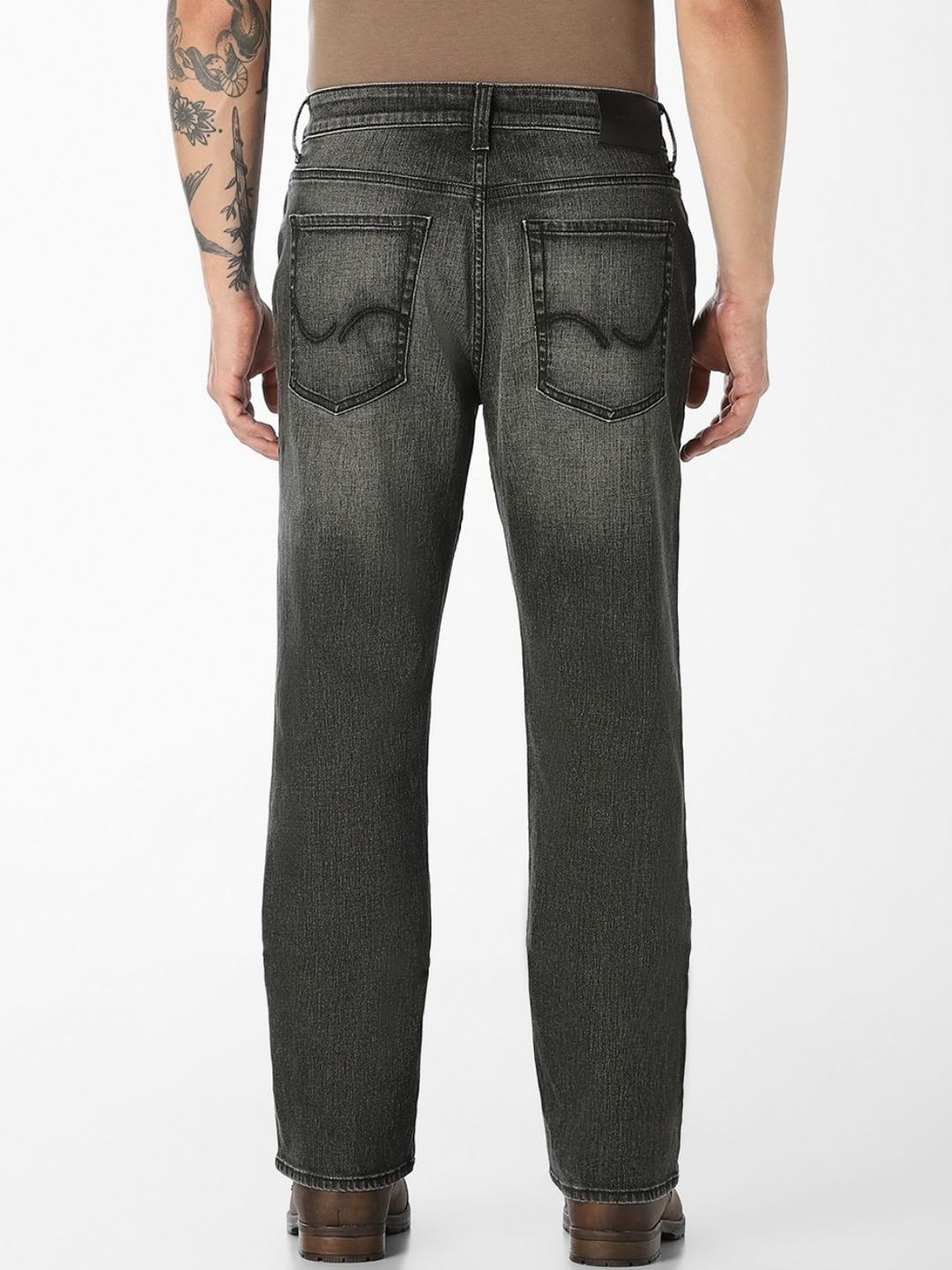 Bootcut High-Rise Mildly Distressed Light Fade Stretchable Jeans